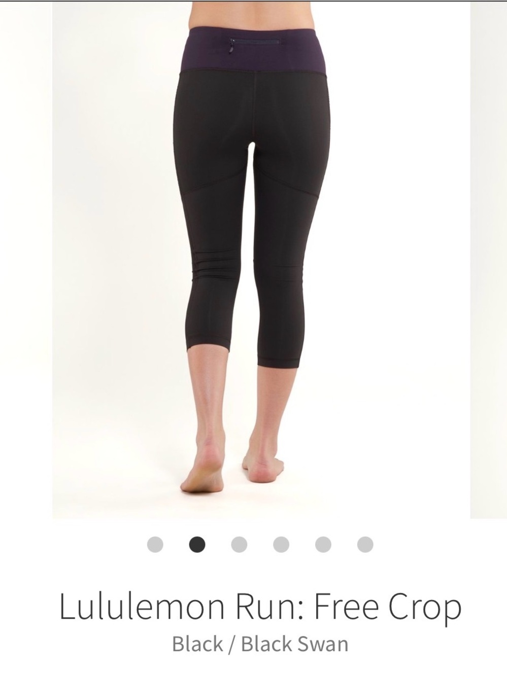 lululemon athletica Black with Dark Purple Waist Run: Free Crop Capris